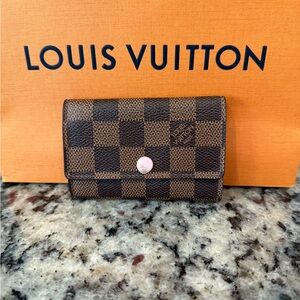 Louis Vuitton Damier Ebene Rose Ballerine 6 Key Holder